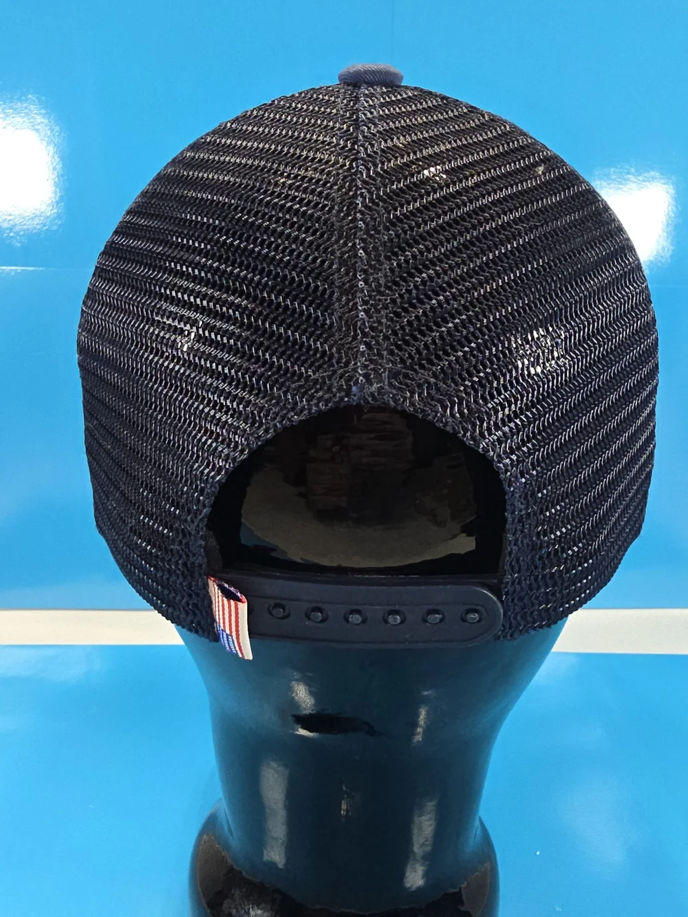 Men's Navy and Black Trucker Hat with Leather Patch